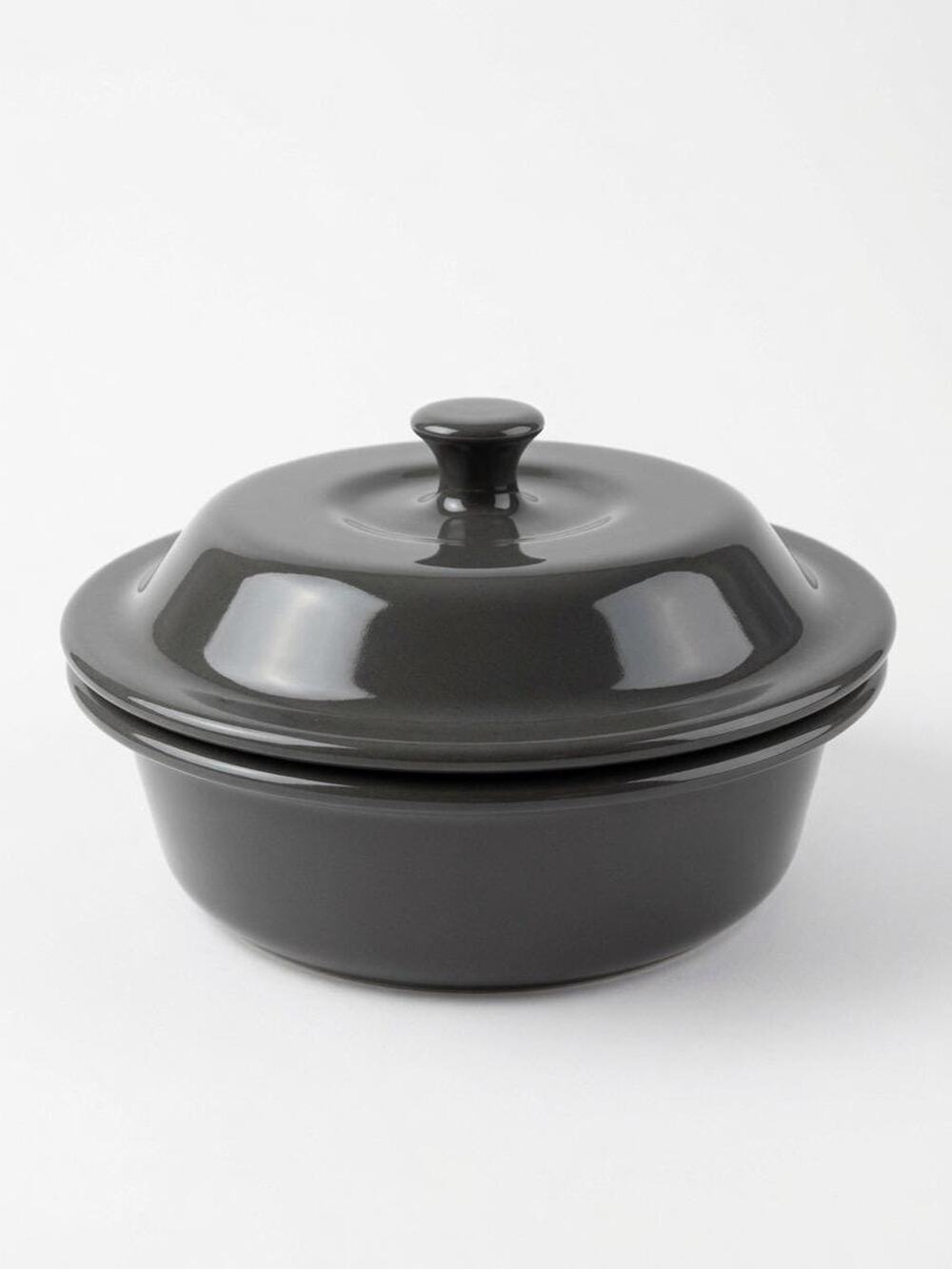 Pampered Chef Stoneware 6 Cup Covered Casserole | 1.5L Charcoal Gray
